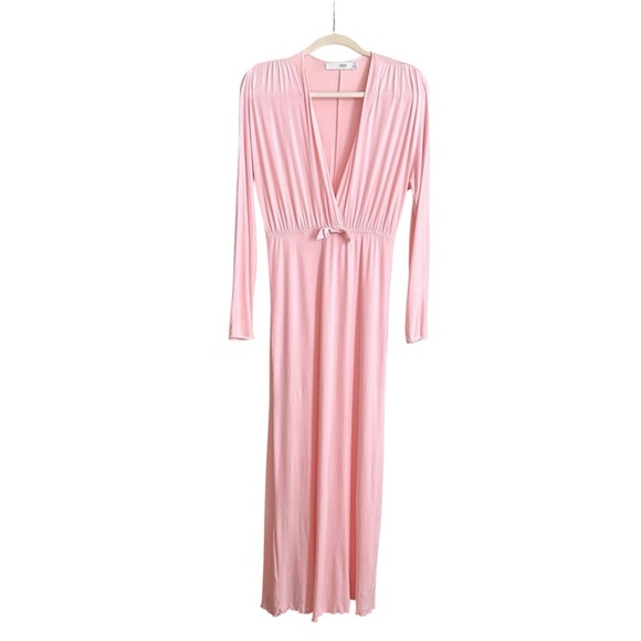 I. MAGNIN Vintage 1970s Pink Modal Maxi Night Dress – Loungewear Glam Size Small - Picture 1 of 16